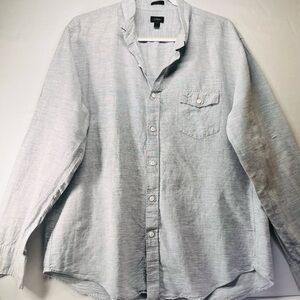 J. Crew Light‎ Gray Casual Button-Down long sleeve Shirt